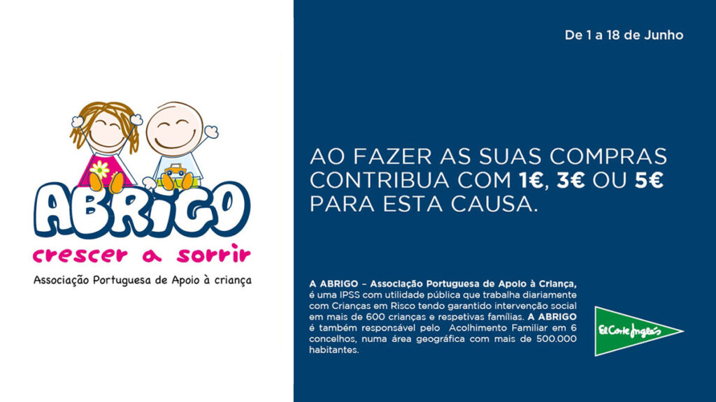 El Corte Inglés apoia Associação ABRIGO