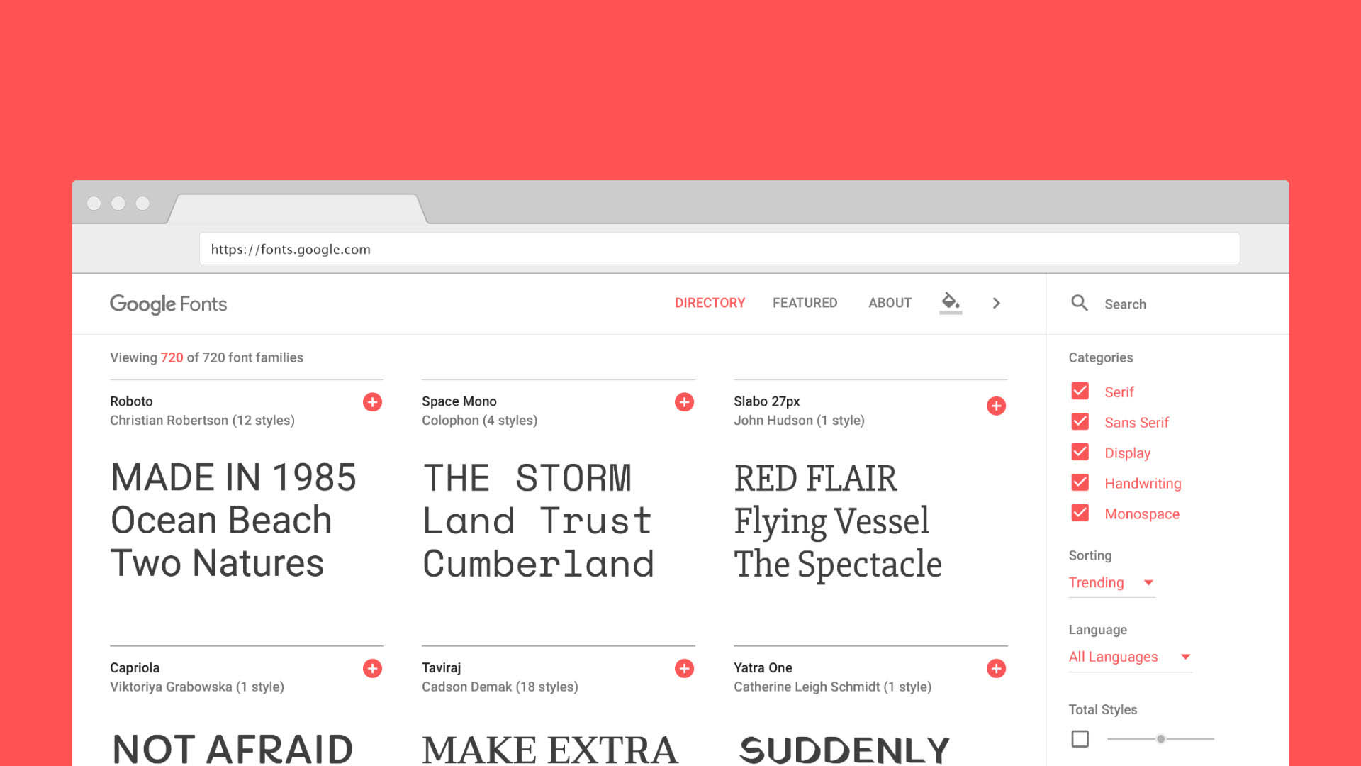 Redesign do Google Fonts