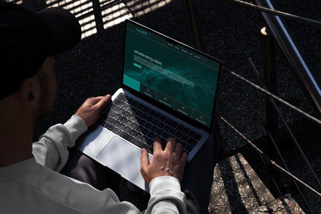 Cybersecurity software on a laptop for data protection.